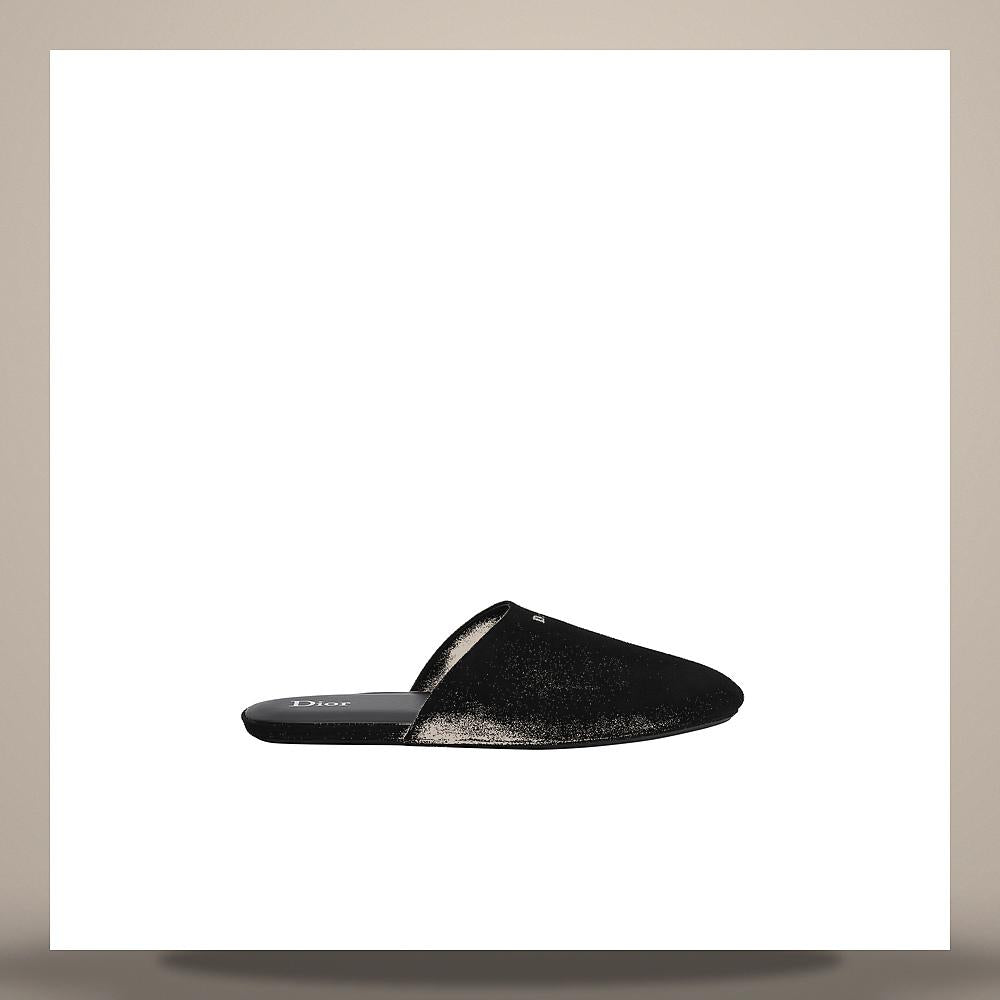 DIOR Black Suede Calfskin Indior Mule Loafers 3SA156ACE H900