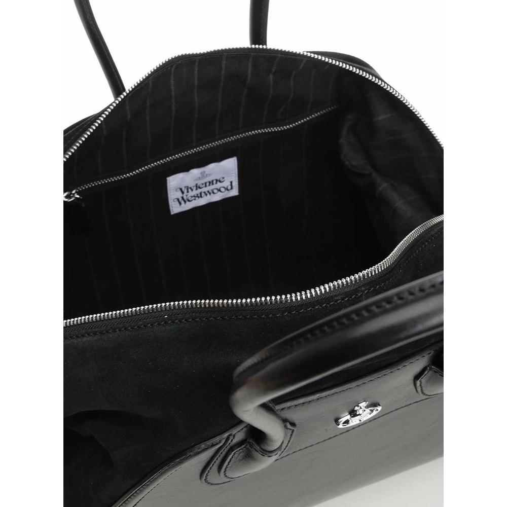 Vivienne Westwood Shirley Holdall Shoulder Bag Black Leather