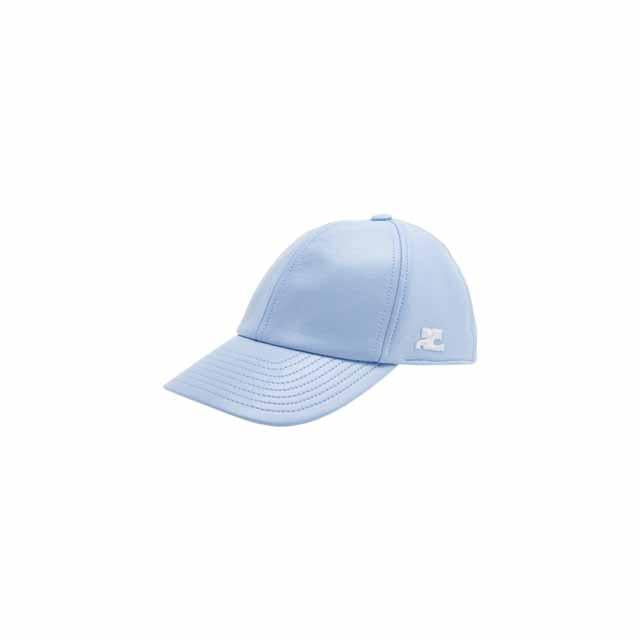 courreges Reedition Logo Curved Vinyl Baseball Cap Sky Unisex PERACT002 VY0014