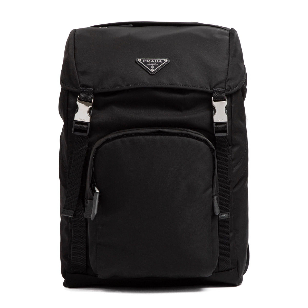 PRADA Black Nylon Leather Backpack