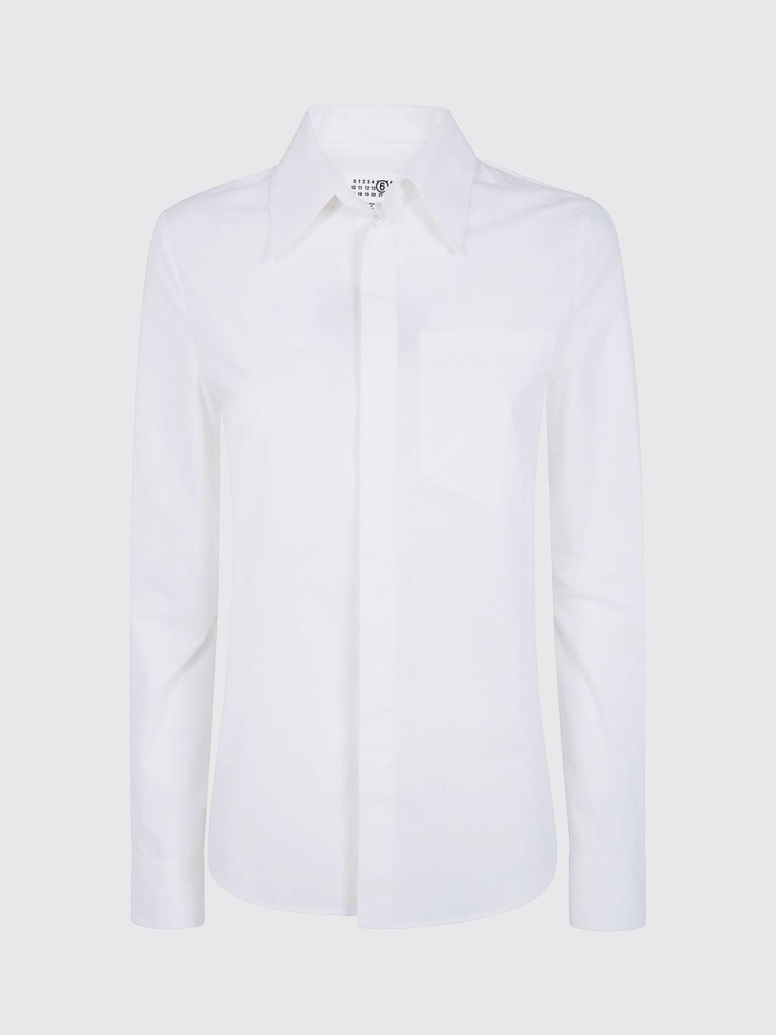 Maison Margiela Long Sleeve Cotton Shirt Beige Women