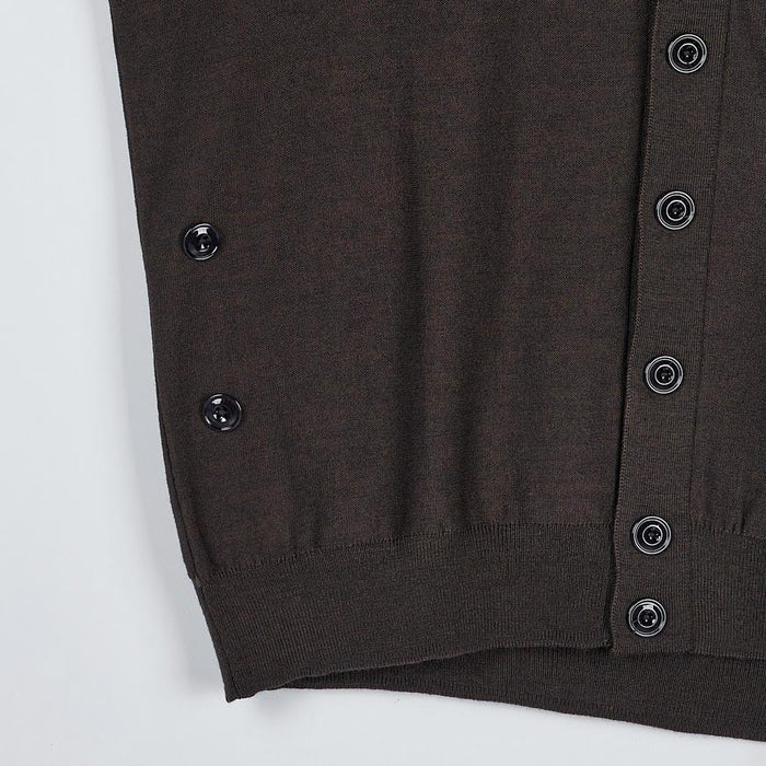 Lemaire Unisex Relaxed Twist Knit Cardigan Brown