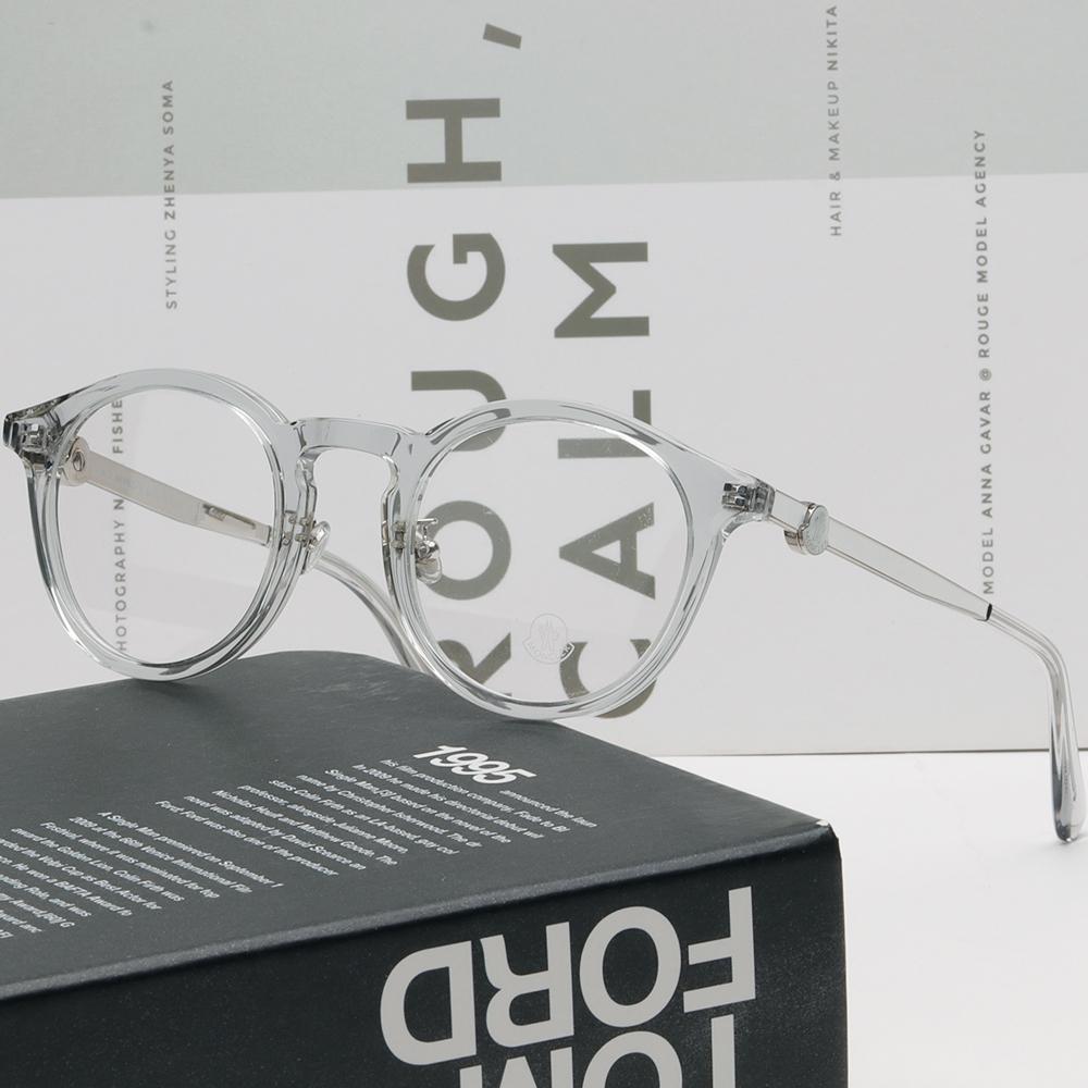 Moncler Clear Acetate Round Eyeglass Frames Unisex ML5175H 020