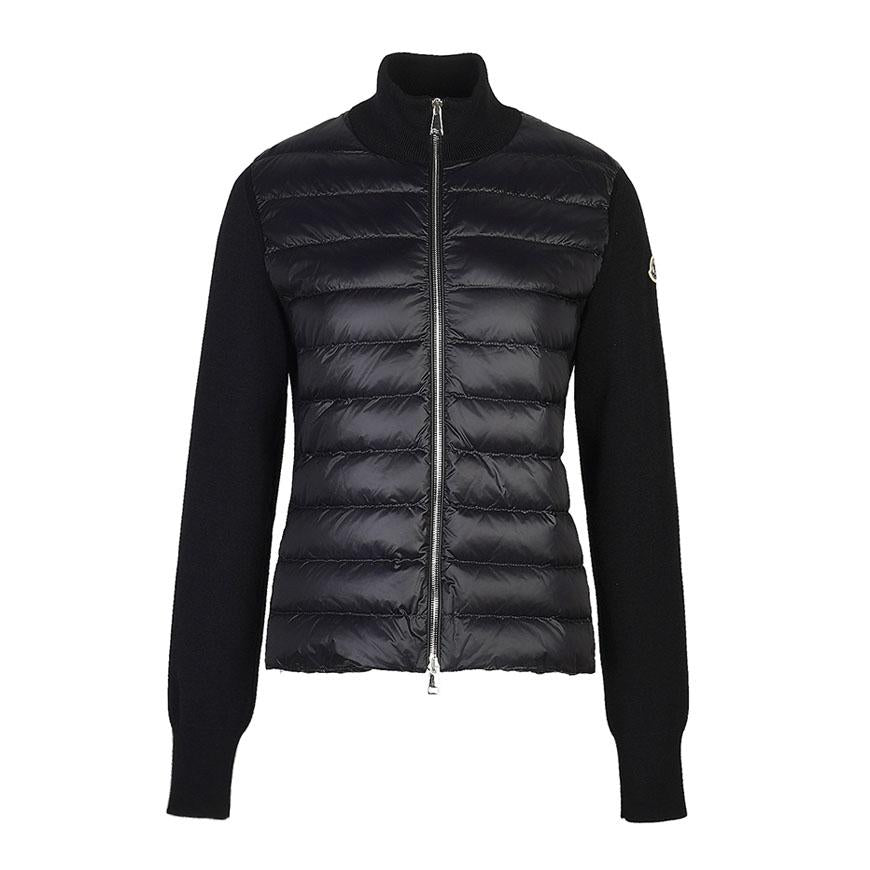 Moncler Women’s Wool Down Zip-Up Cardigan Jacket Black