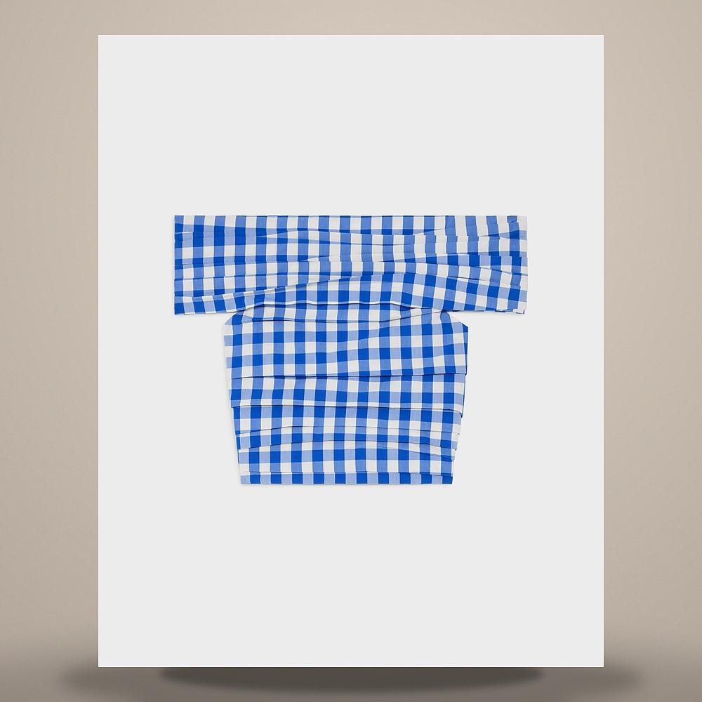 CELINE Blue White Check Cotton Long Sleeve Shirt RX0TM3R50 07DG