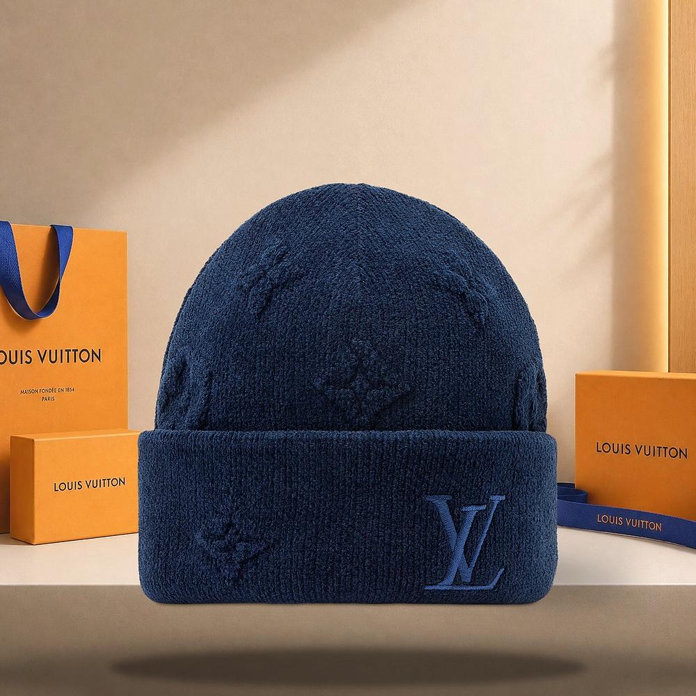 Louis Vuitton Monogram Heritage LV Crush Beanie Blue M97780