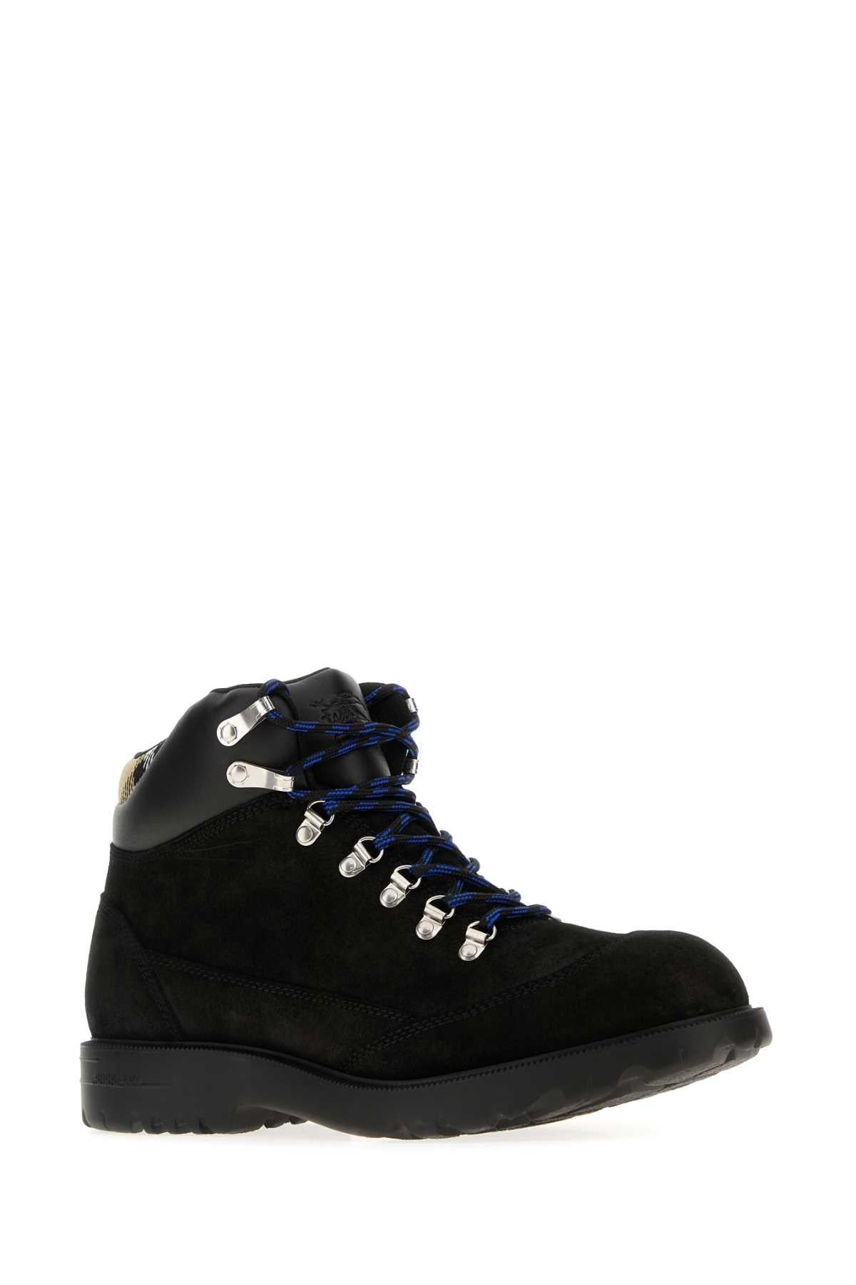 BURBERRY Black Leather High-Top Sneakers
