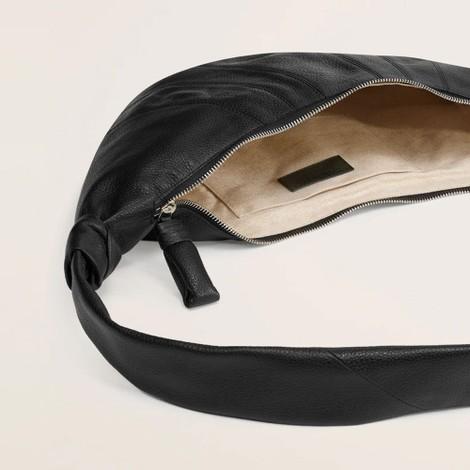Lemaire Medium Croissant Bag Soft Grained Leather Black Crossbody