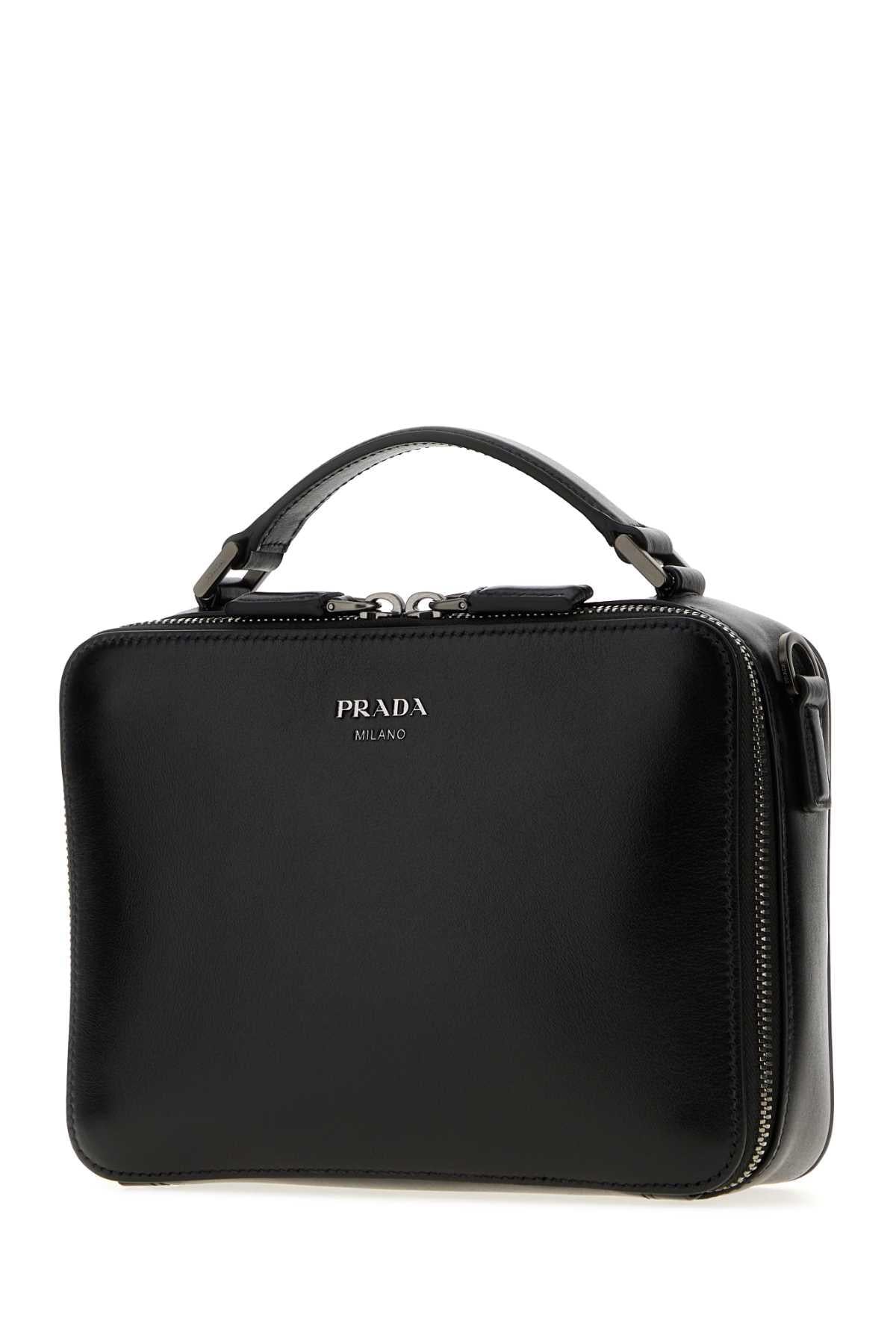 PRADA Black Leather Crossbody Bag