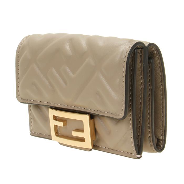 FENDI Baguette Micro Trifold Leather Wallet