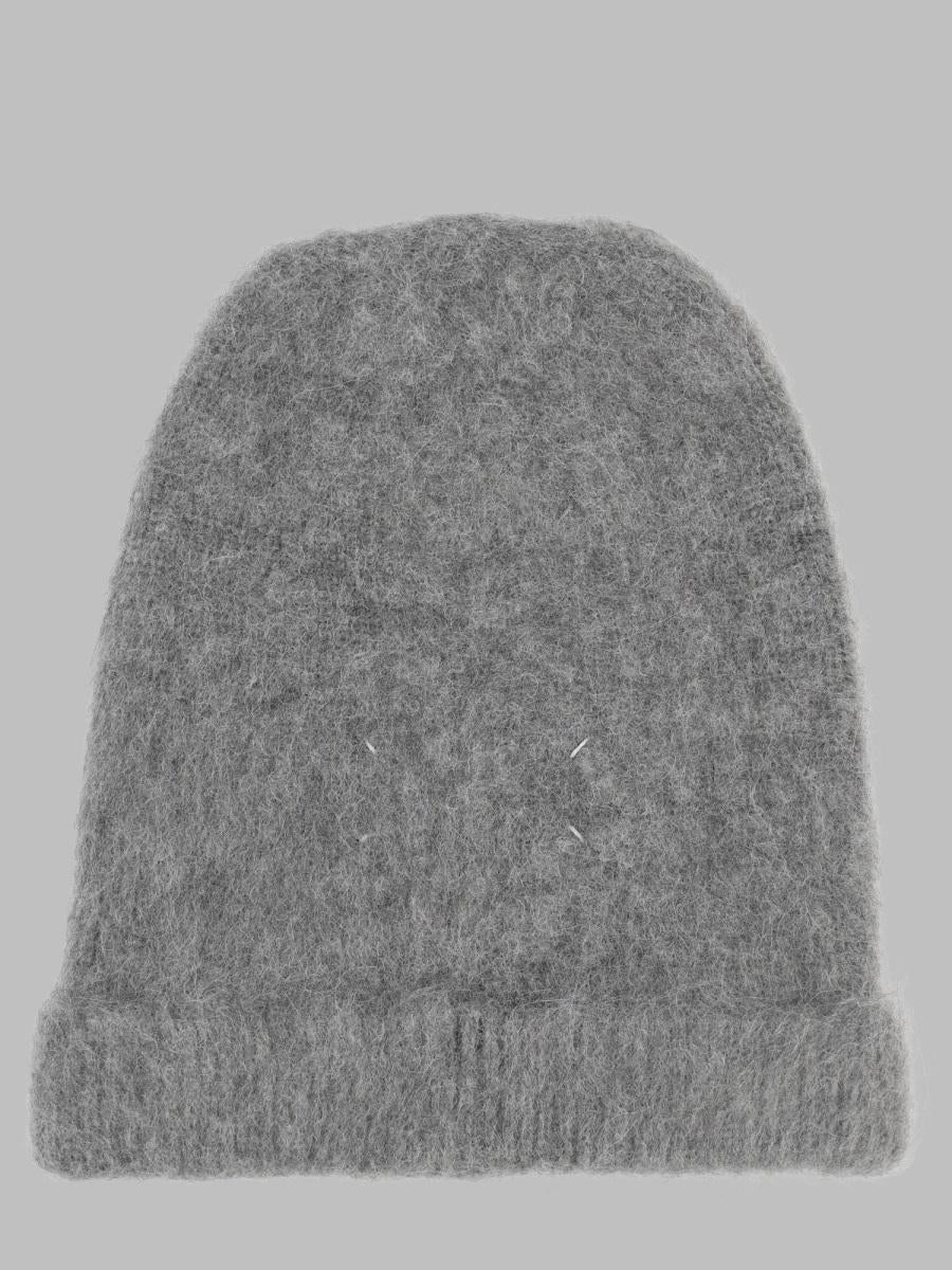 Maison Margiela Wool Ribbed Beanie Hat Black Men’s