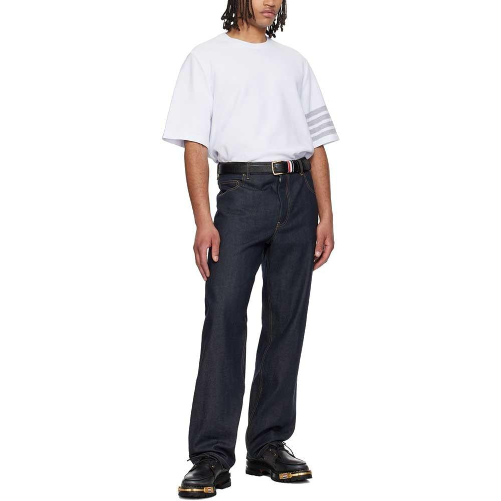 THOM BROWNE Men’s Short Sleeve 4-Bar Textured T-Shirt MJS296A J0248 100