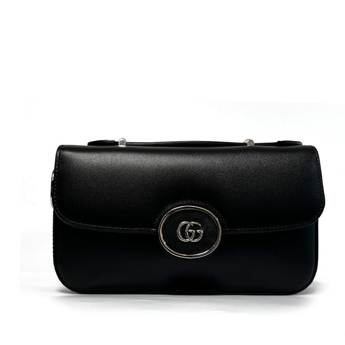 GUCCI Petite GG Mini Shoulder Bag Black Leather