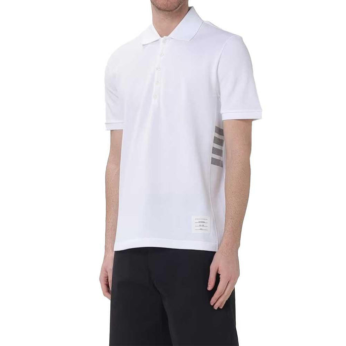 THOM BROWNE Men’s Short Sleeve PK Polo Shirt White