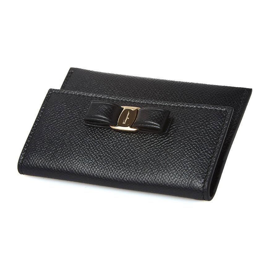 Ferragamo Vara Card Holder Black Leather Women’s Wallet