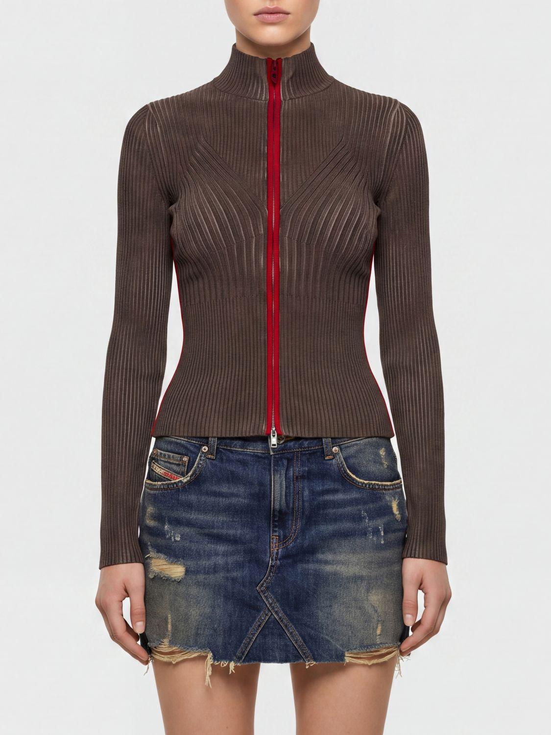 DIESEL Black Knit Zip-Up Sweater