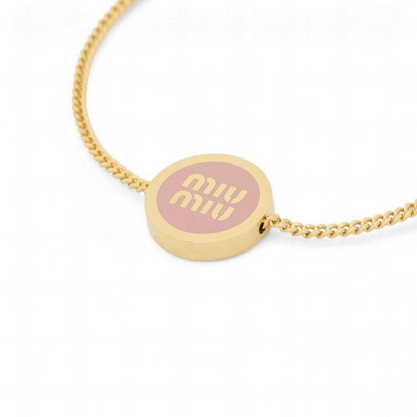 Miu Miu Silver-Tone Crystal Chain Bracelet