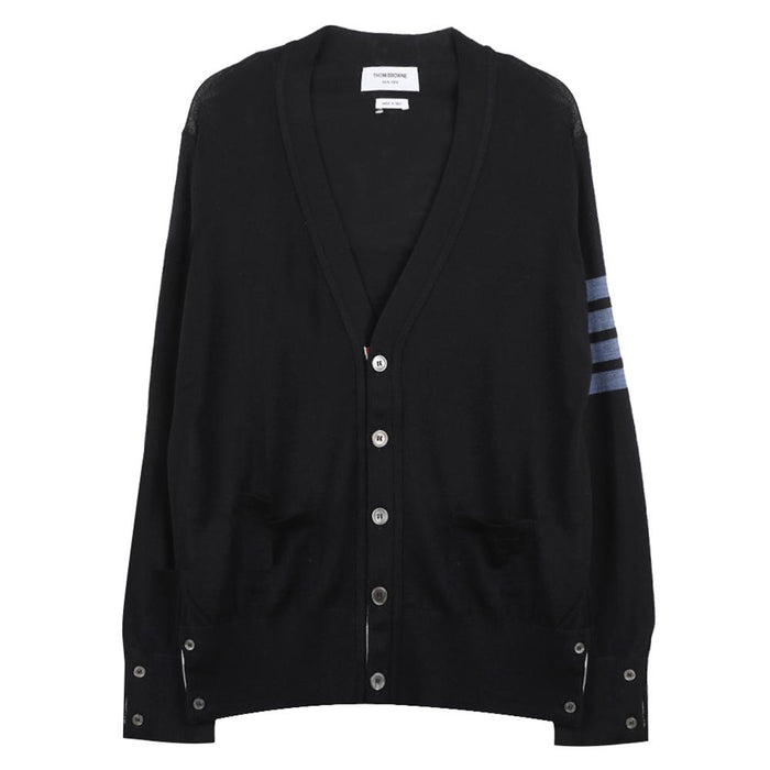 THOM BROWNE 4-Bar V-Neck Wool Cardigan MKC002B Y1014 415