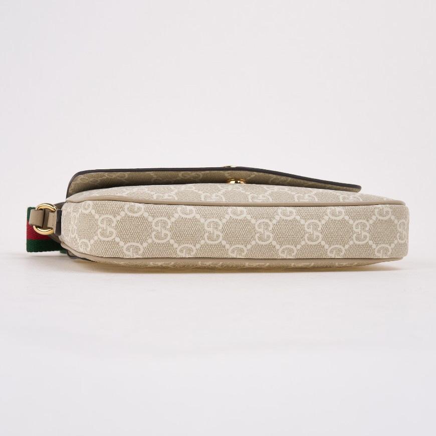 GUCCI Ophidia Pochette Shoulder Bag Beige/Brown Canvas Leather