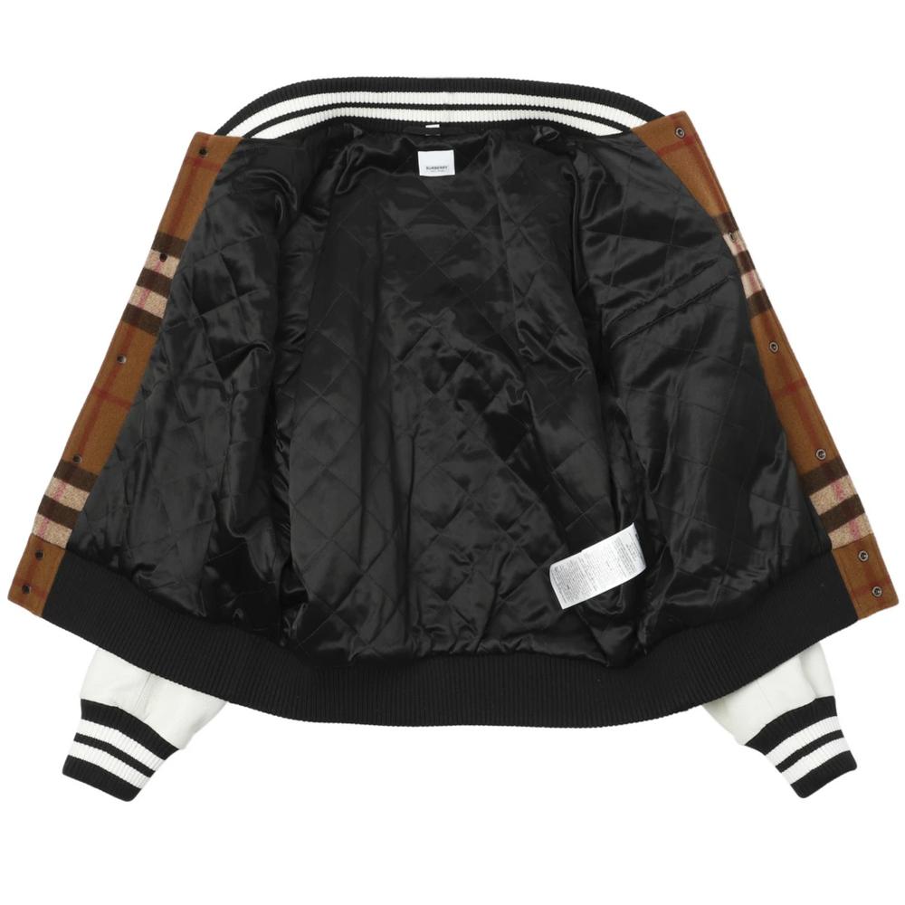 BURBERRY Logo Patch Check Varsity Bomber Jacket 8048691