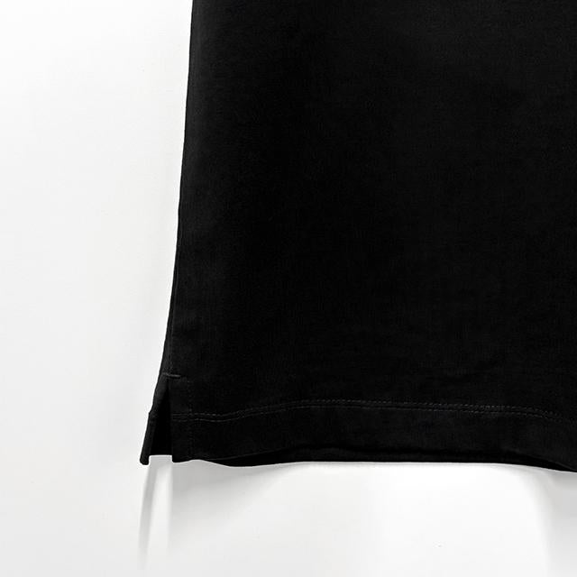 WOOYOUNGMI Black Flower Back Logo Short Sleeve T-Shirt