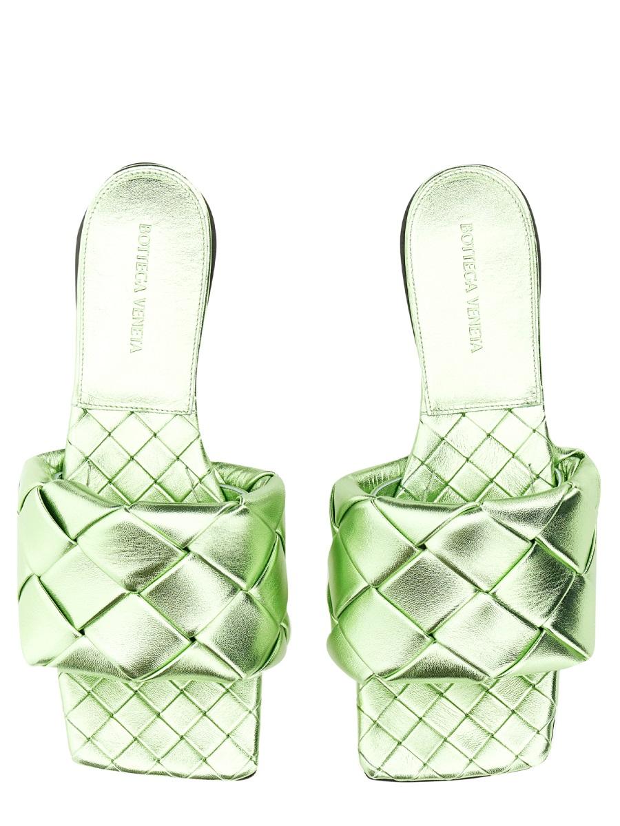 Bottega Veneta Black Leather Slide Sandals