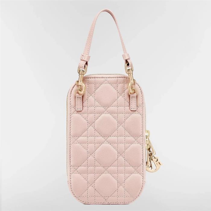 DIOR Lady Dior Call in Dior Phone Holder Shoulder Bag Pink