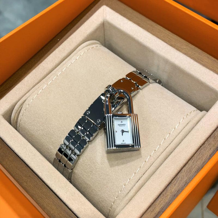 HERMES Kelly Mini Steel Lock Bracelet Watch Unisex