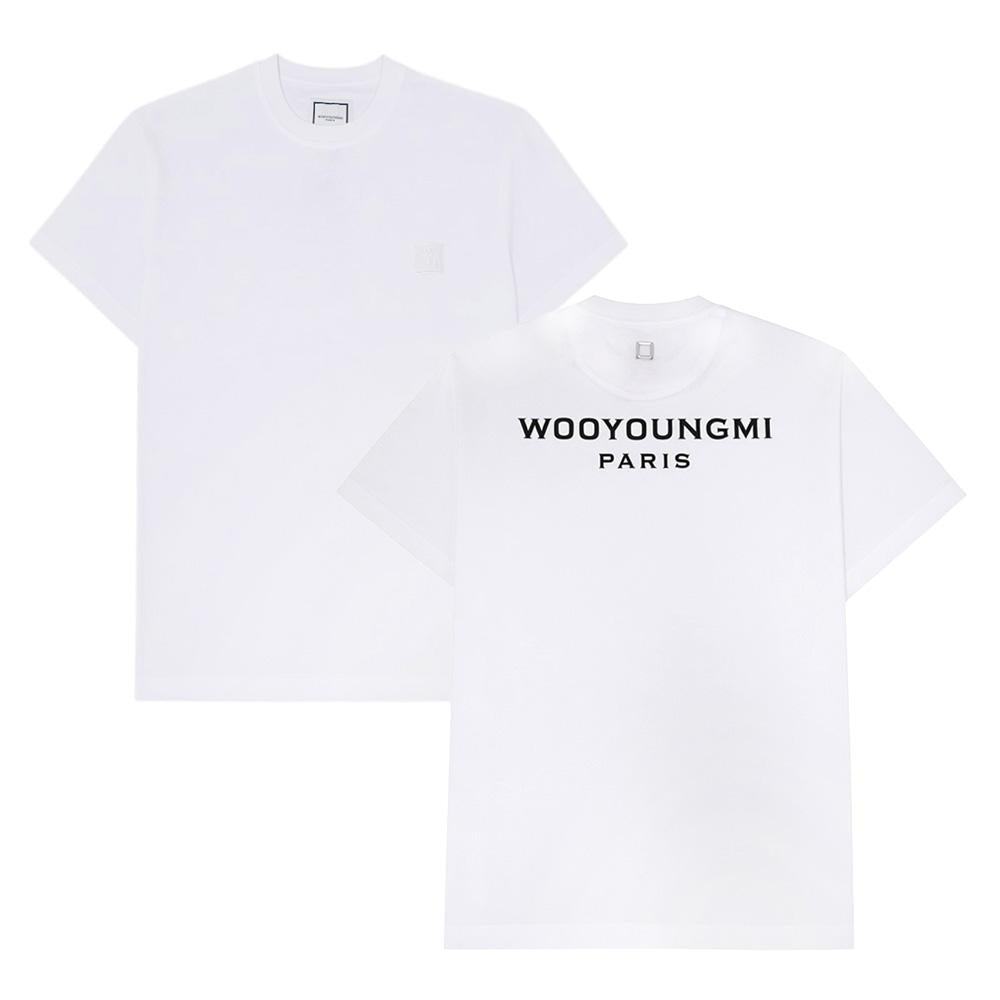 WOOYOUNGMI Back Logo Men’s Short Sleeve T-Shirt White Cotton