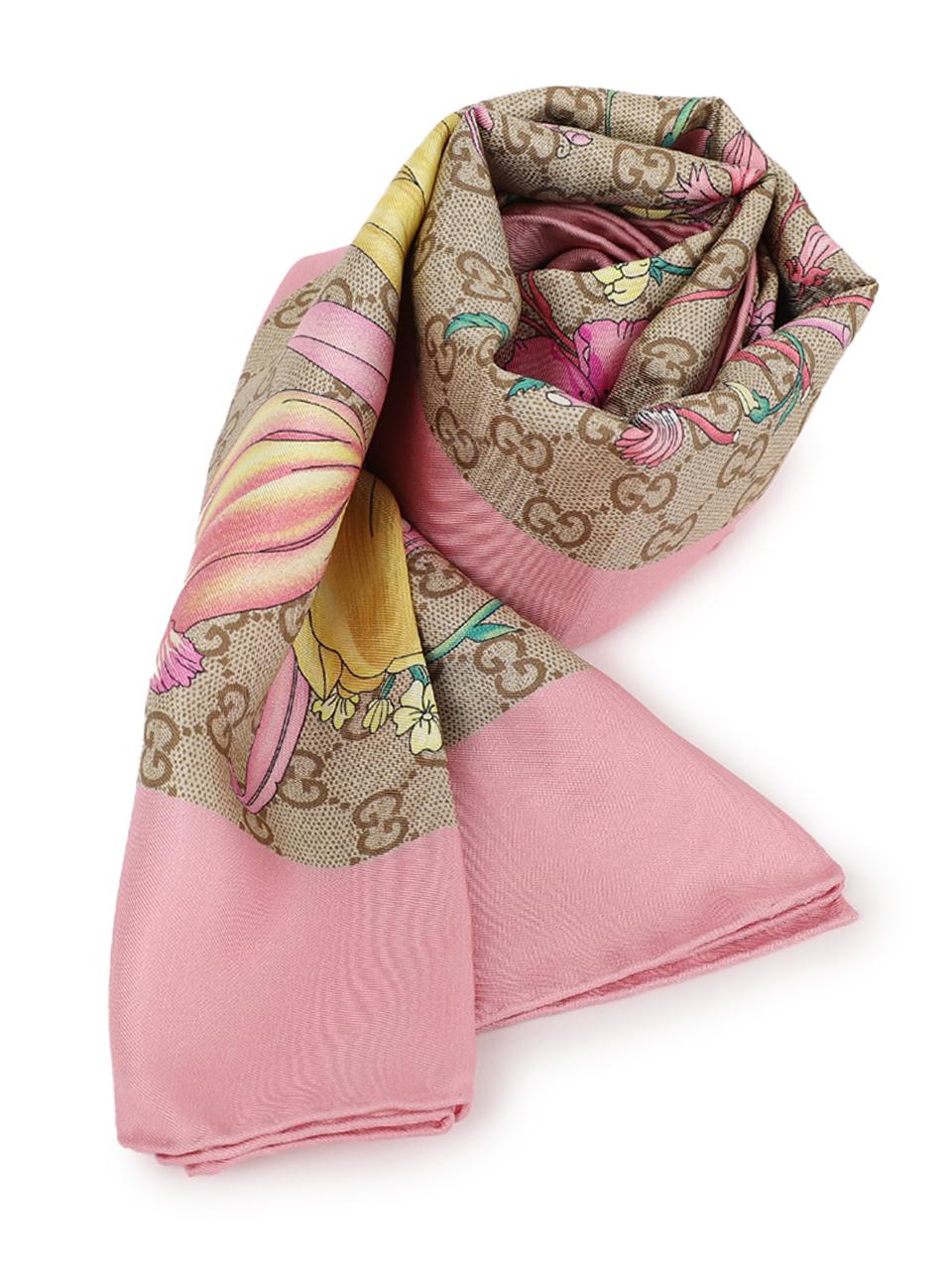 GUCCI Print GG Silk Twill Carré Scarf