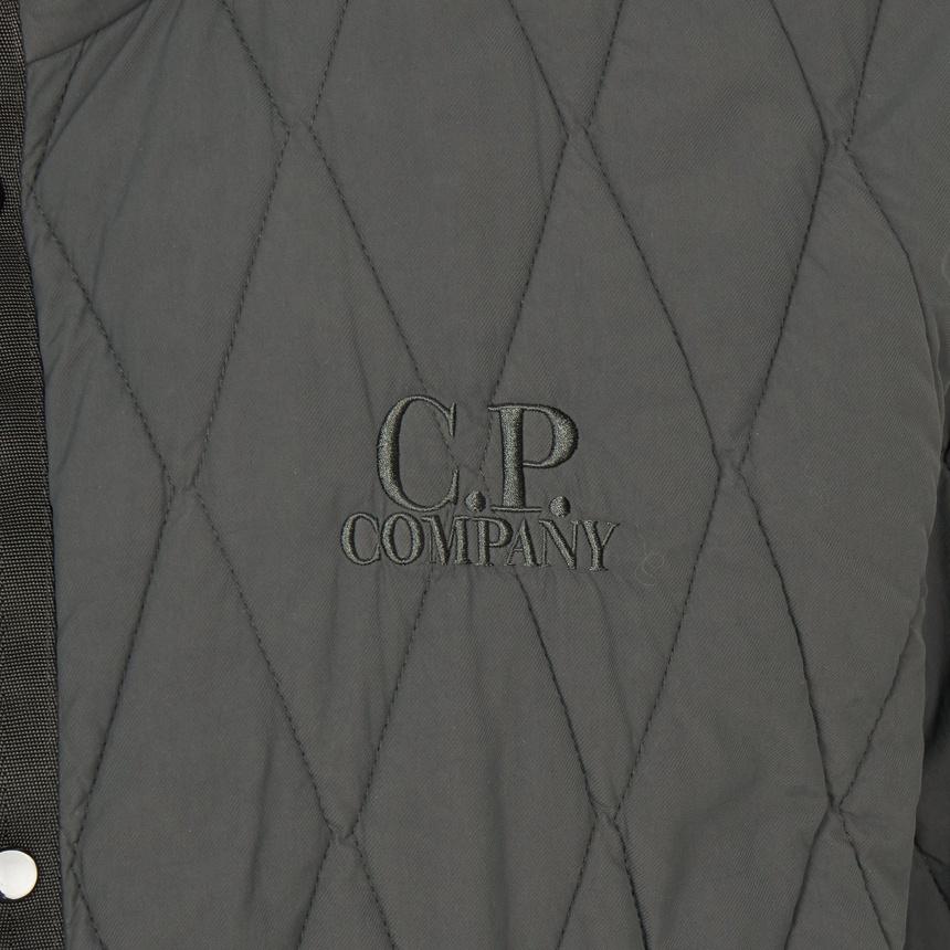 CP Company Men’s Quilted Jacket Gray Nylon Zip-Up