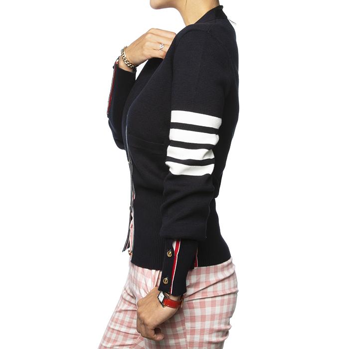THOM BROWNE Milano Stitch Merino Wool Cardigan Navy