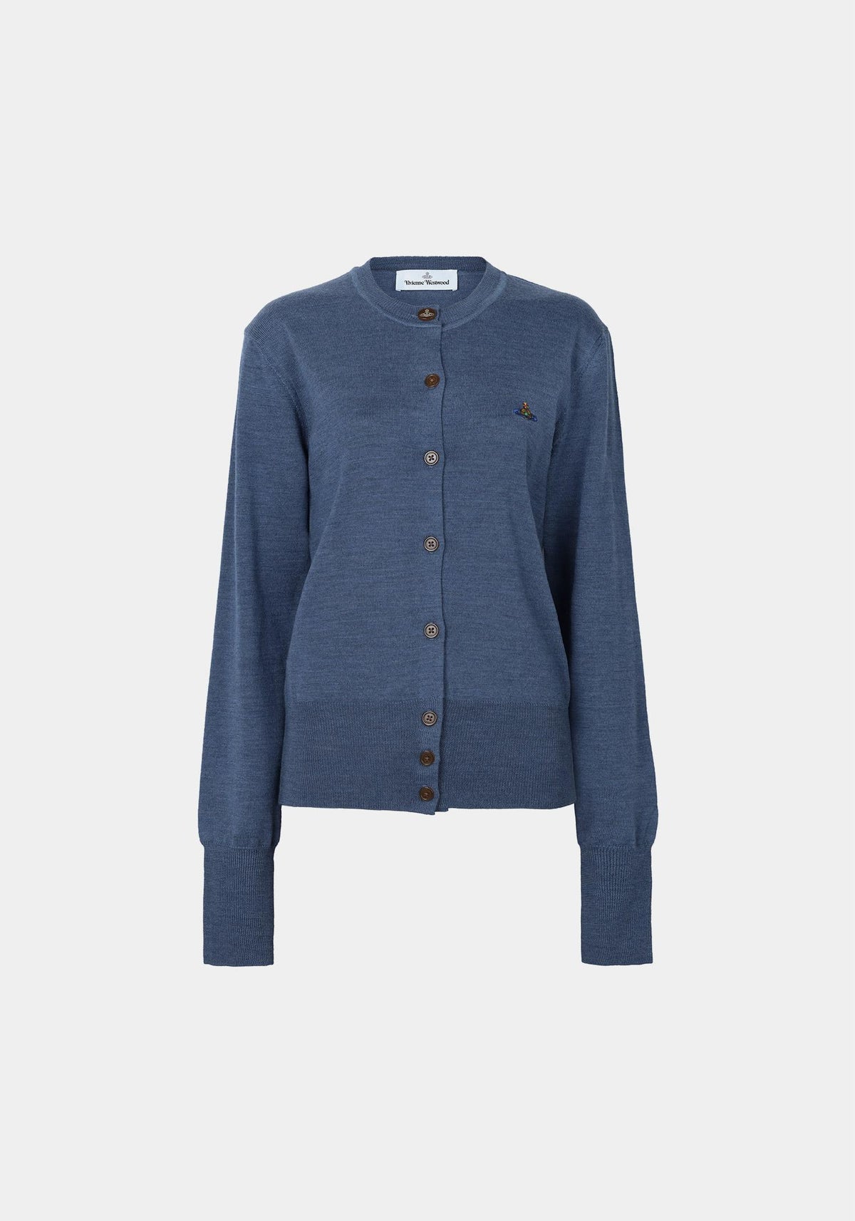 Vivienne Westwood Denim Blue BEA Wool Cardigan 1803002P Y005E K409