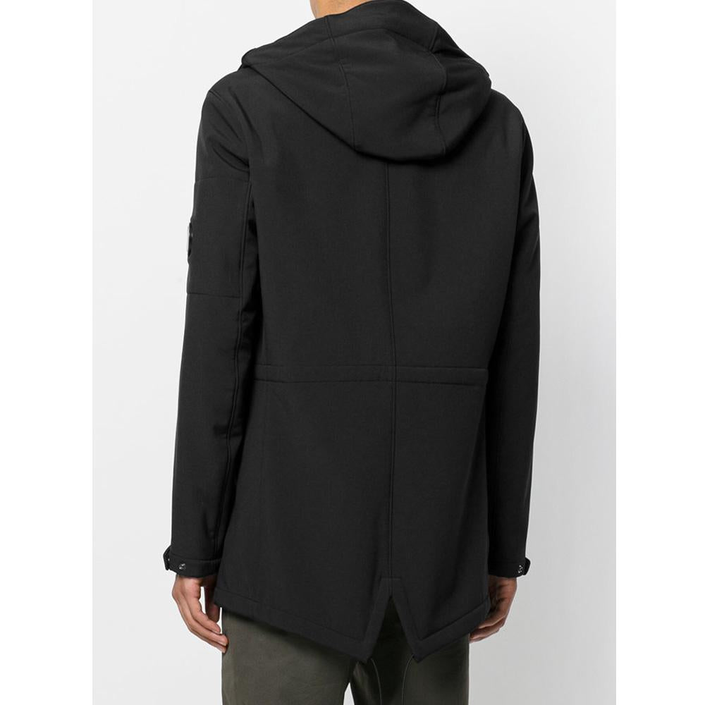 CP Company Lens Badge Long Jacket Black 03CMOW029A 999
