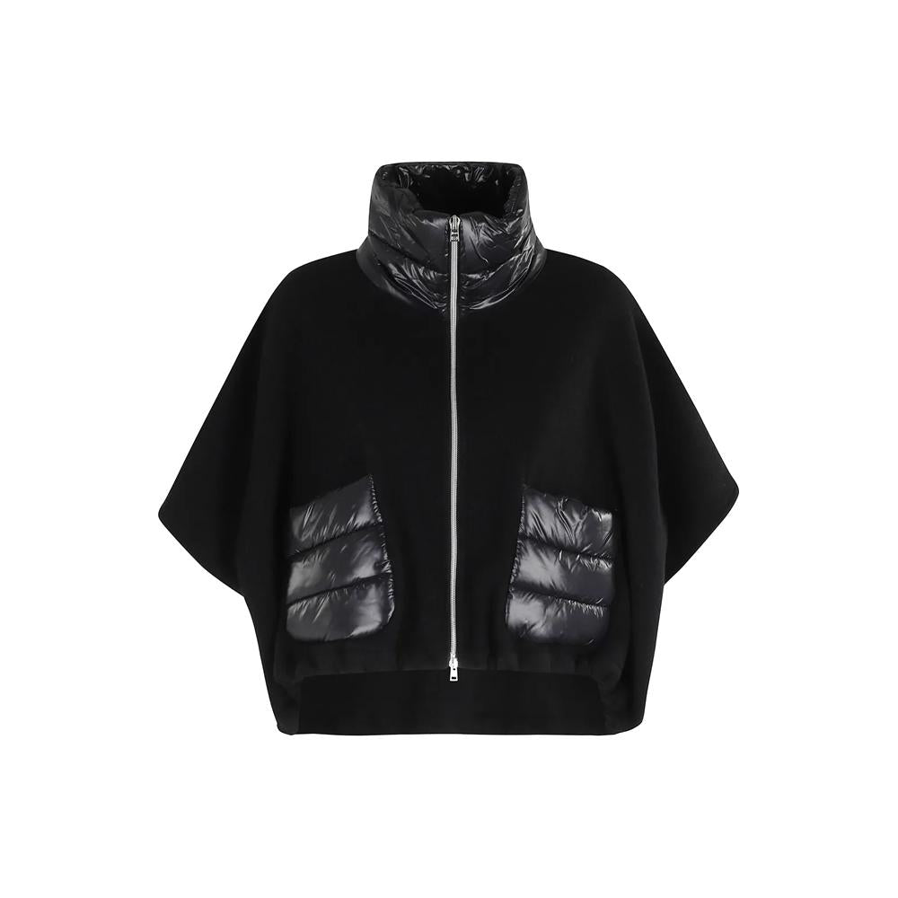 Herno Black Ultralight A-Shape Nylon Resort Cape Coat