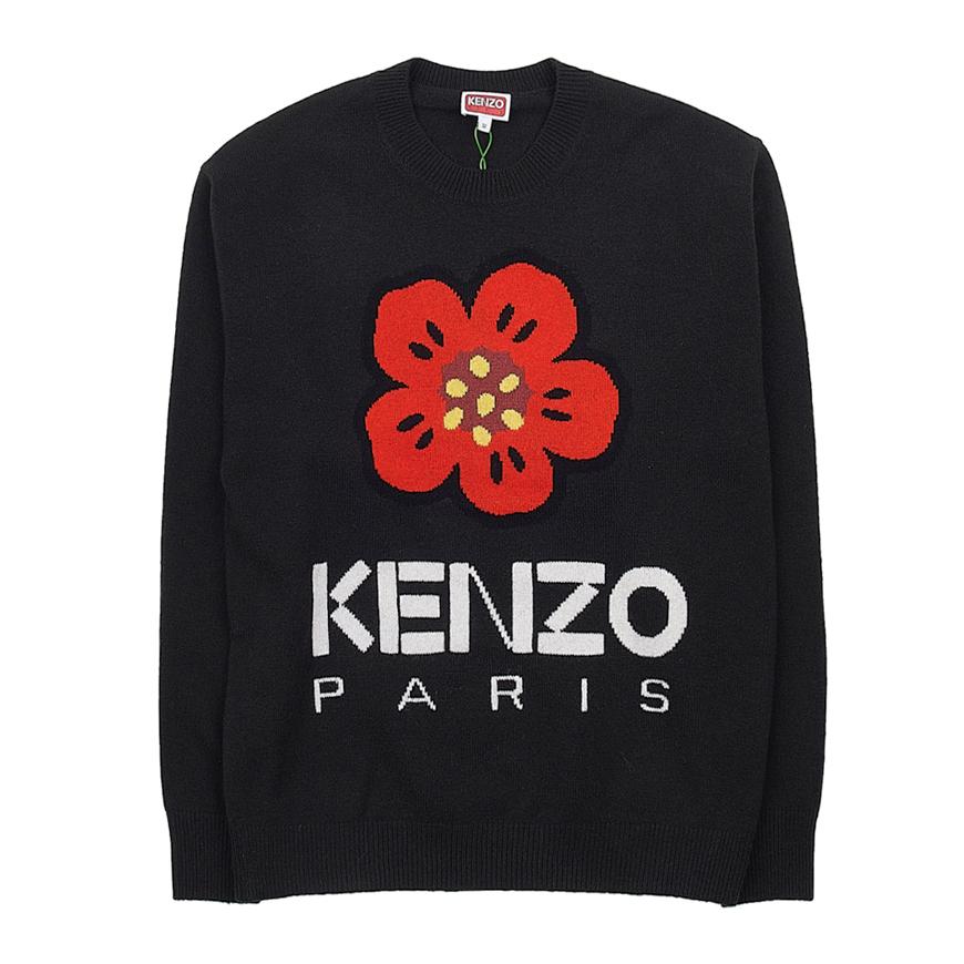 KENZO Men’s Bok Flower Round-Neck Knit Sweater FD65PU4273LD 99J