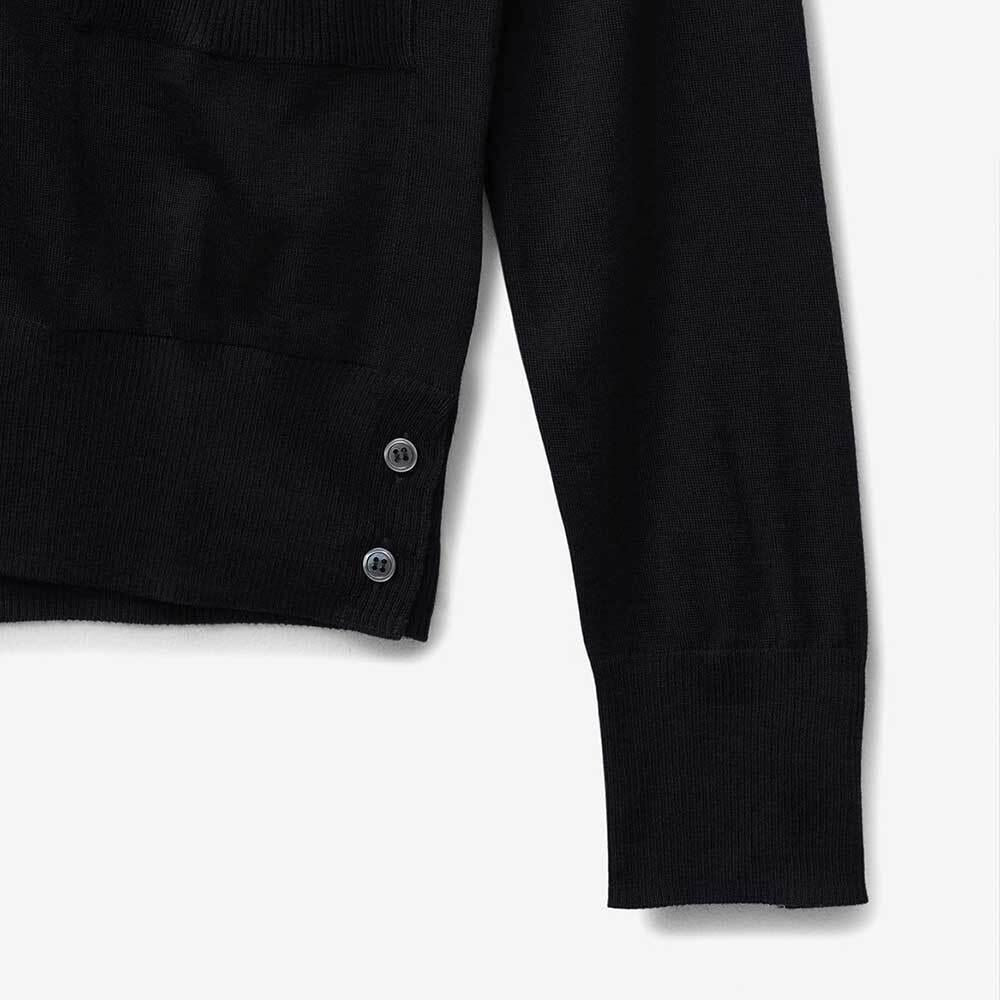 THOM BROWNE Women’s 4-Bar V-Neck Wool Cardigan White
