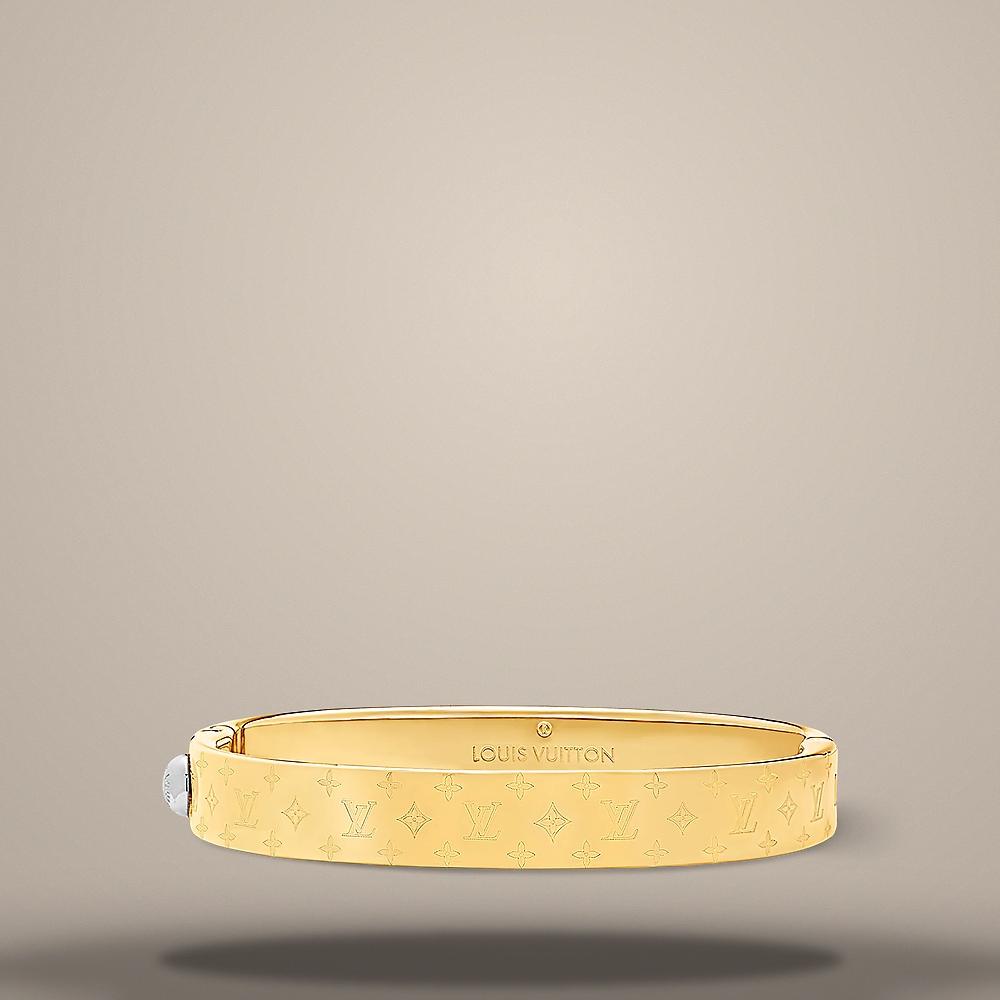 Louis Vuitton Nanogram Gold-Tone Brass Cuff Bracelet JDVX6B