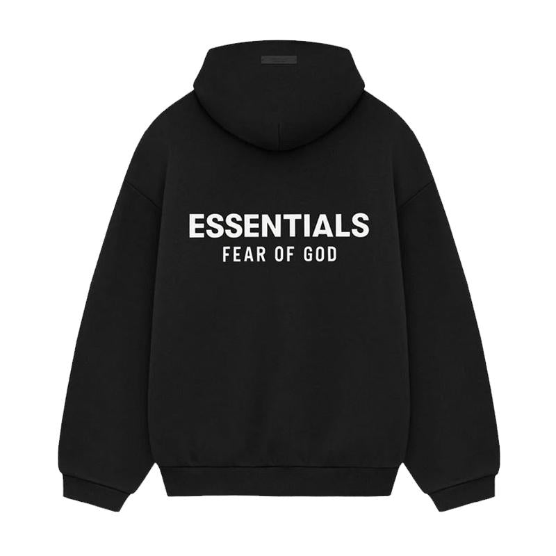 Fear of God Essentials Fleece Back Logo Hoodie Black