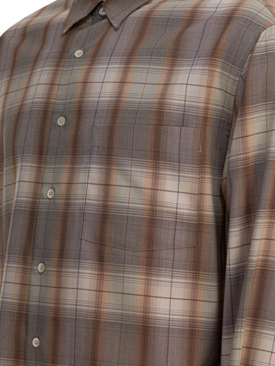 AURALEE Gray Brown Check Long Sleeve Shirt A25SS 01LC