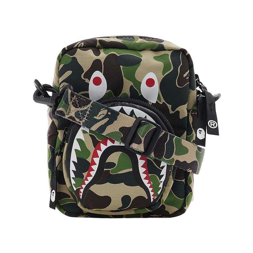 BAPE Men’s ABC Camo Shark Mini Crossbody Bag Green