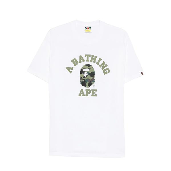 BAPE First Camo College Short Sleeve T-Shirt 001TEM301013M WHXGR