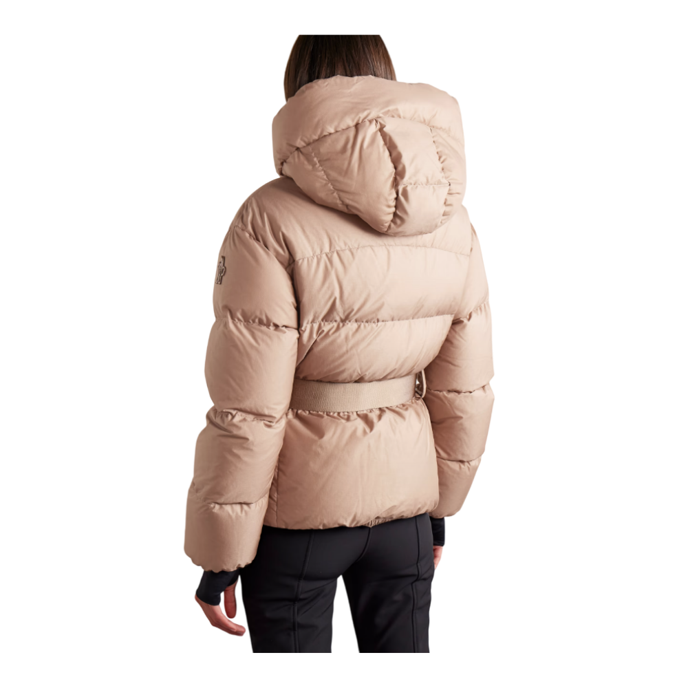 Moncler Belted Hooded Down Jacket Women Beige 1A00008 598E0 513