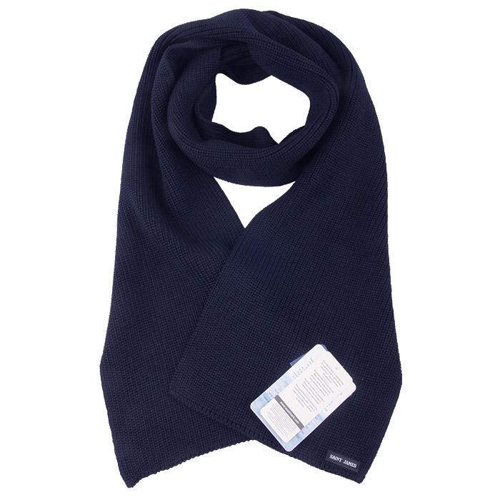 Saint James Men's Solid Navy Wool Scarf 9329