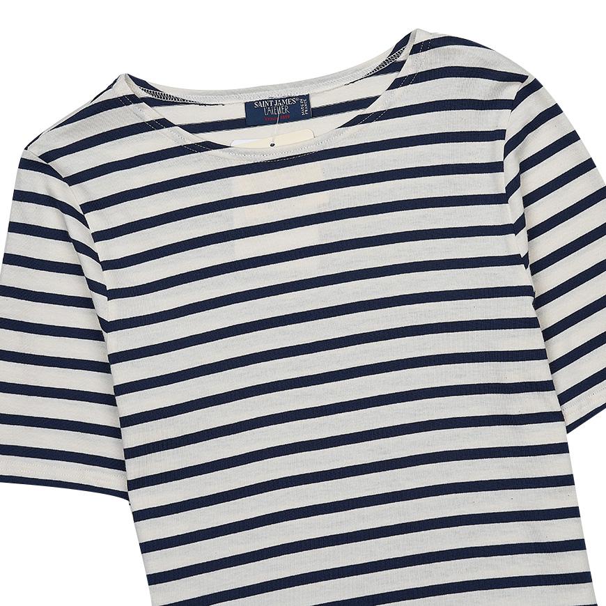 Saint James Unisex Levant T-Shirt 9863 50 ECRU MARINE