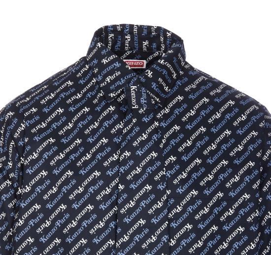 KENZO Long Sleeve Shirt Navy Men’s Shirt FE55CH4219 P277