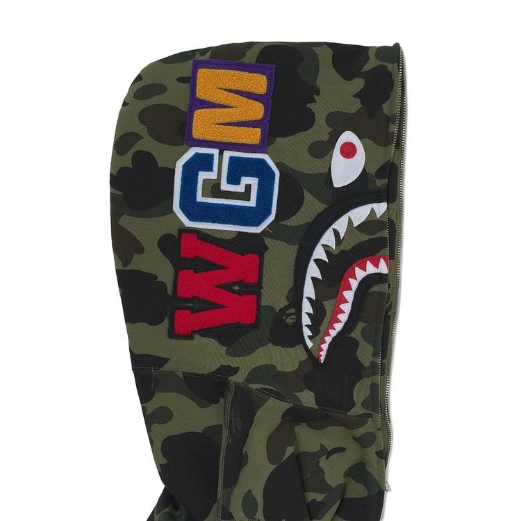 BAPE First Camo Shark Full Zip Hoodie Army Green