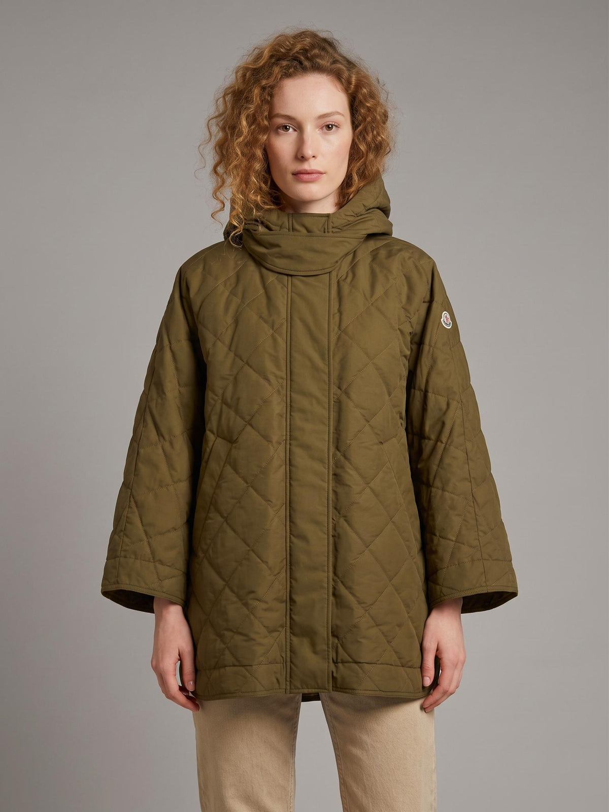 Moncler Black Down Puffer Cape Jacket for Women