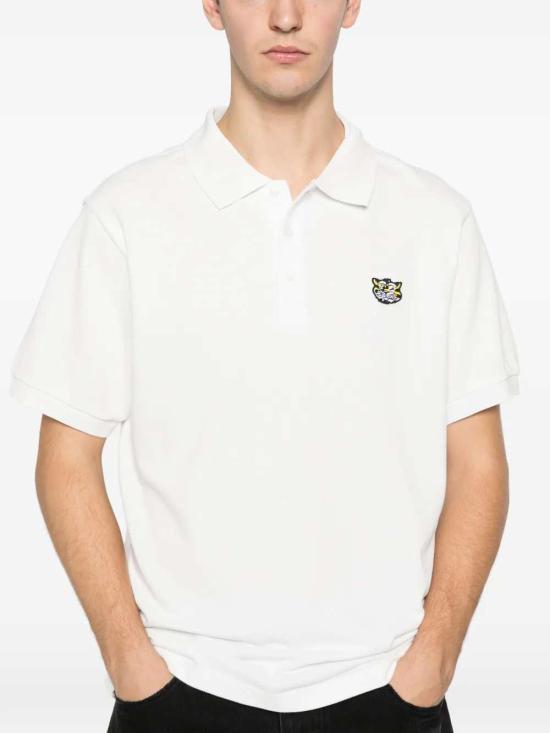 KENZO Men’s Cotton Polo Shirt FG55PO1014PU02 OFF WHITE DOM