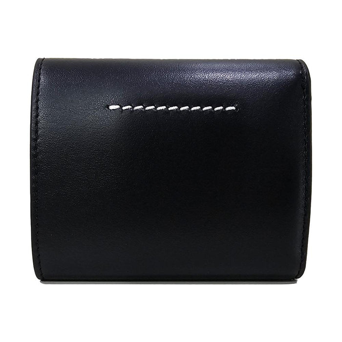 MM6 leather trifold wallet black